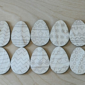 Set van 10 Houten Paaseieren