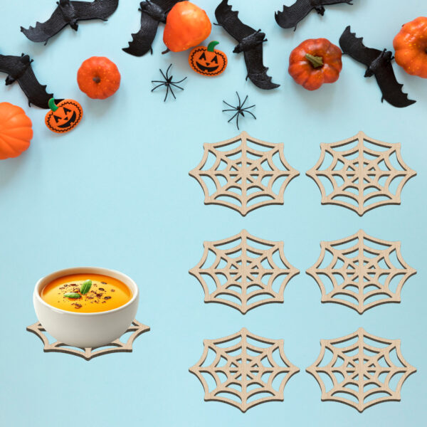 Halloween Spinnenweb Onderzetters - Set van 6